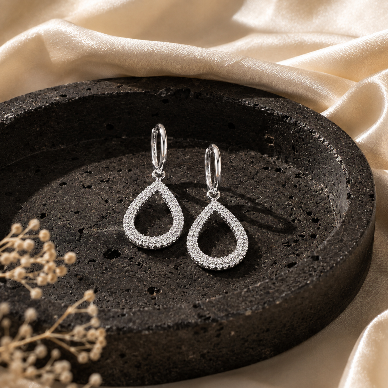 Celeste Teardrop Hoop Earrings