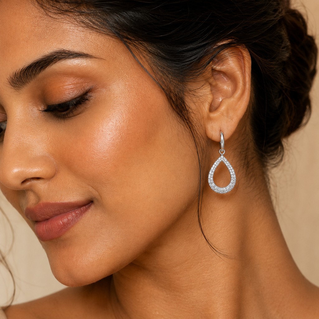Celeste Teardrop Hoop Earrings