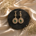 Emerald Royale Radiance Earrings | 24K Gold Plated