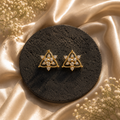 Trinity Bloom Stud Earrings | 24K Gold Plated