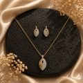 Whispering Leaf Pendant Set - 24K Gold Plated