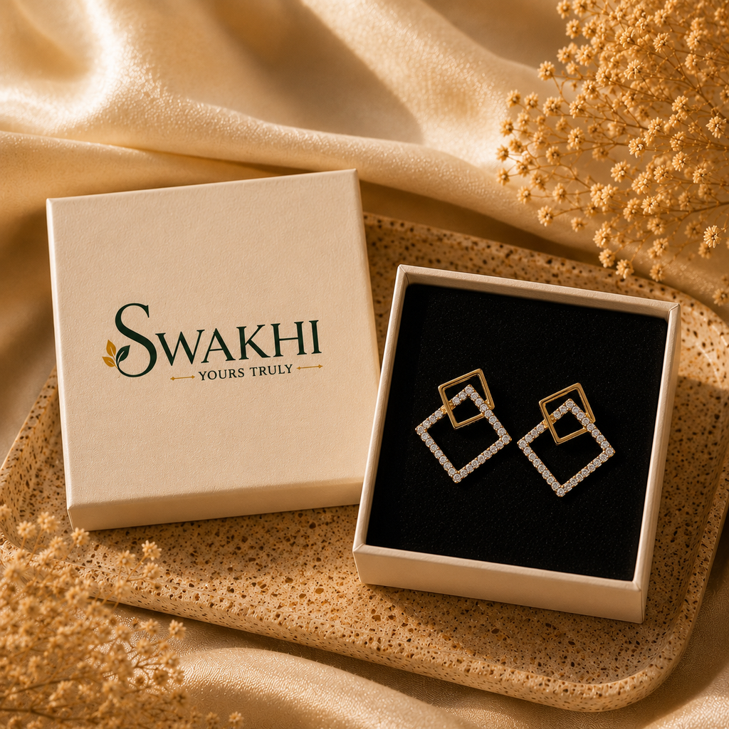 Astra Geometric Studs- 24K Gold Plated