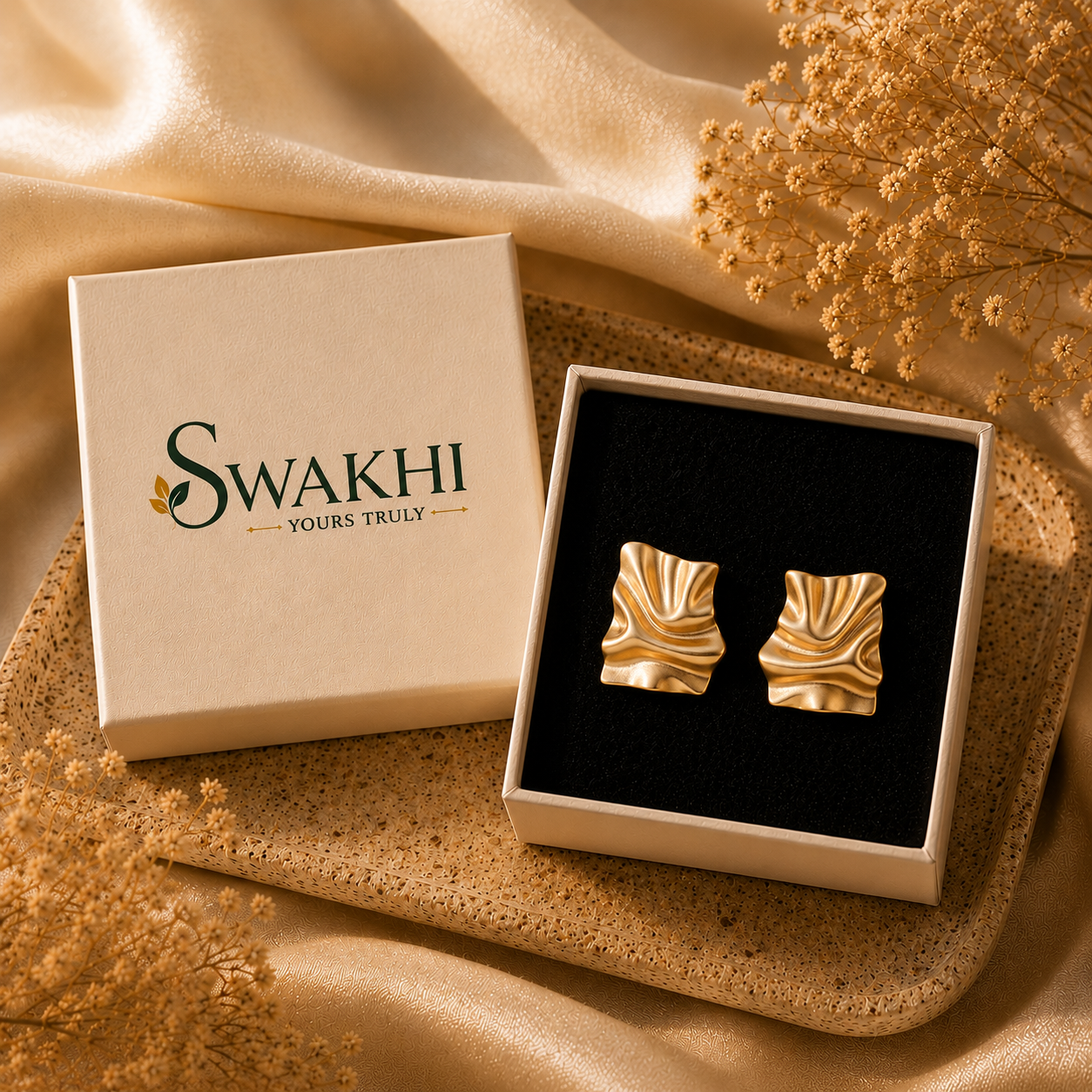 Gold Flow Studs - 24k Gold Plated