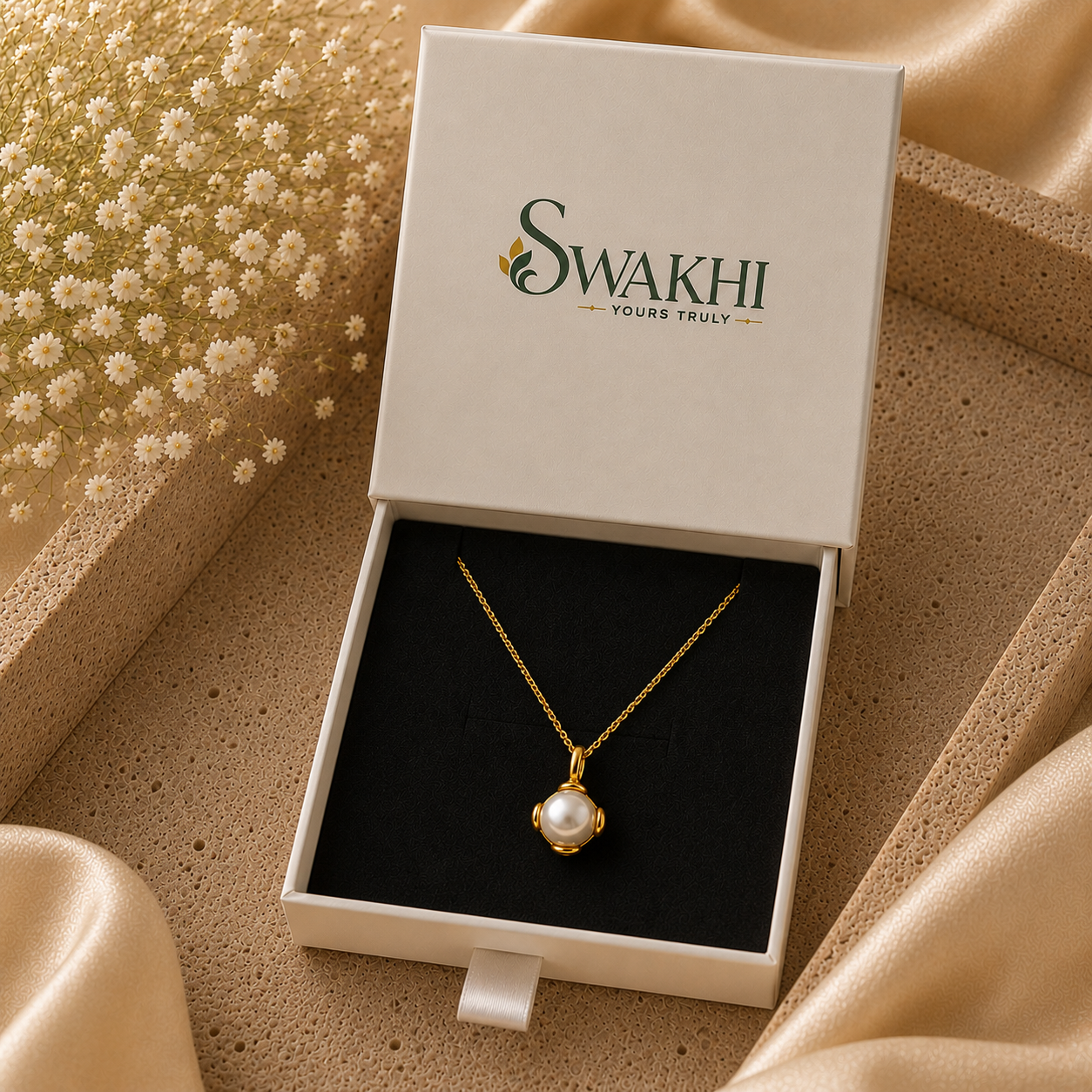 Pearl Solitaire Pendant | 18K Gold Plated