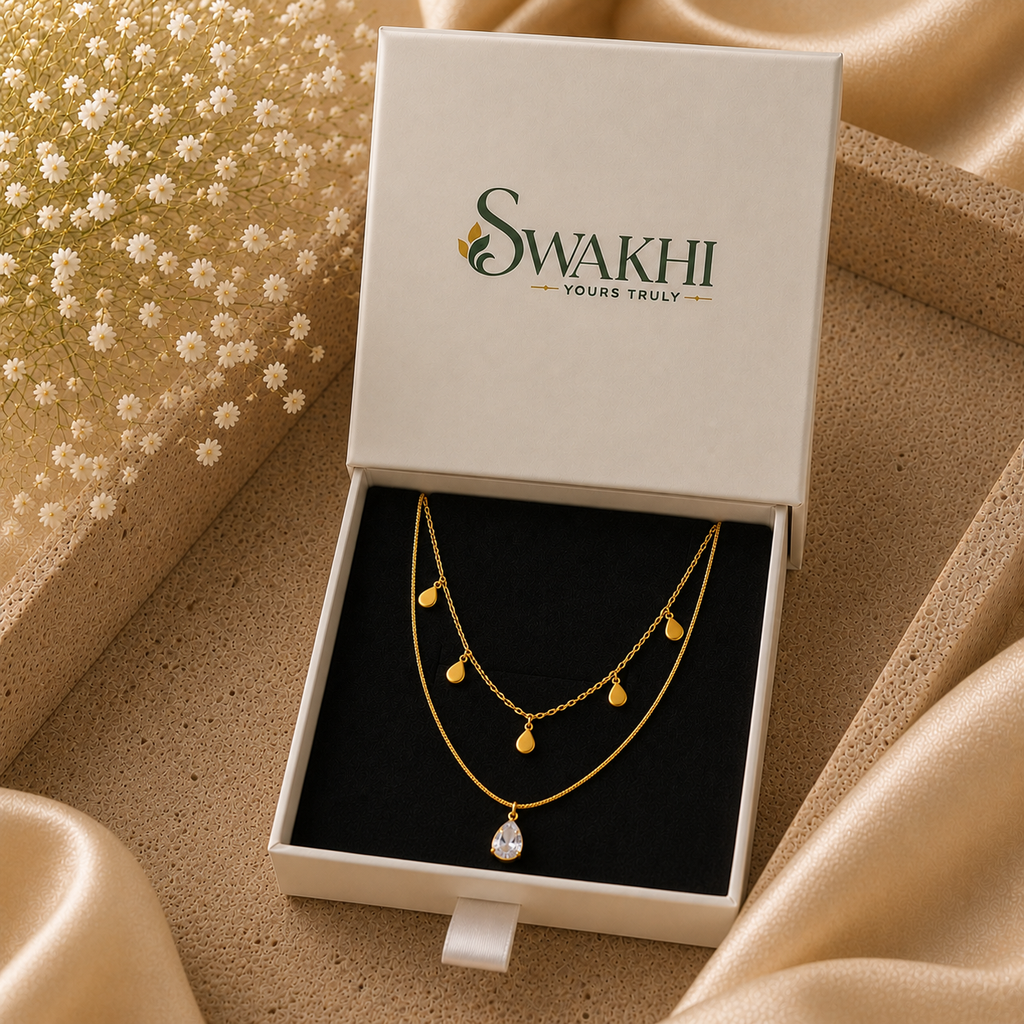 Layered Teardrop Pendant - 18K Gold Plated