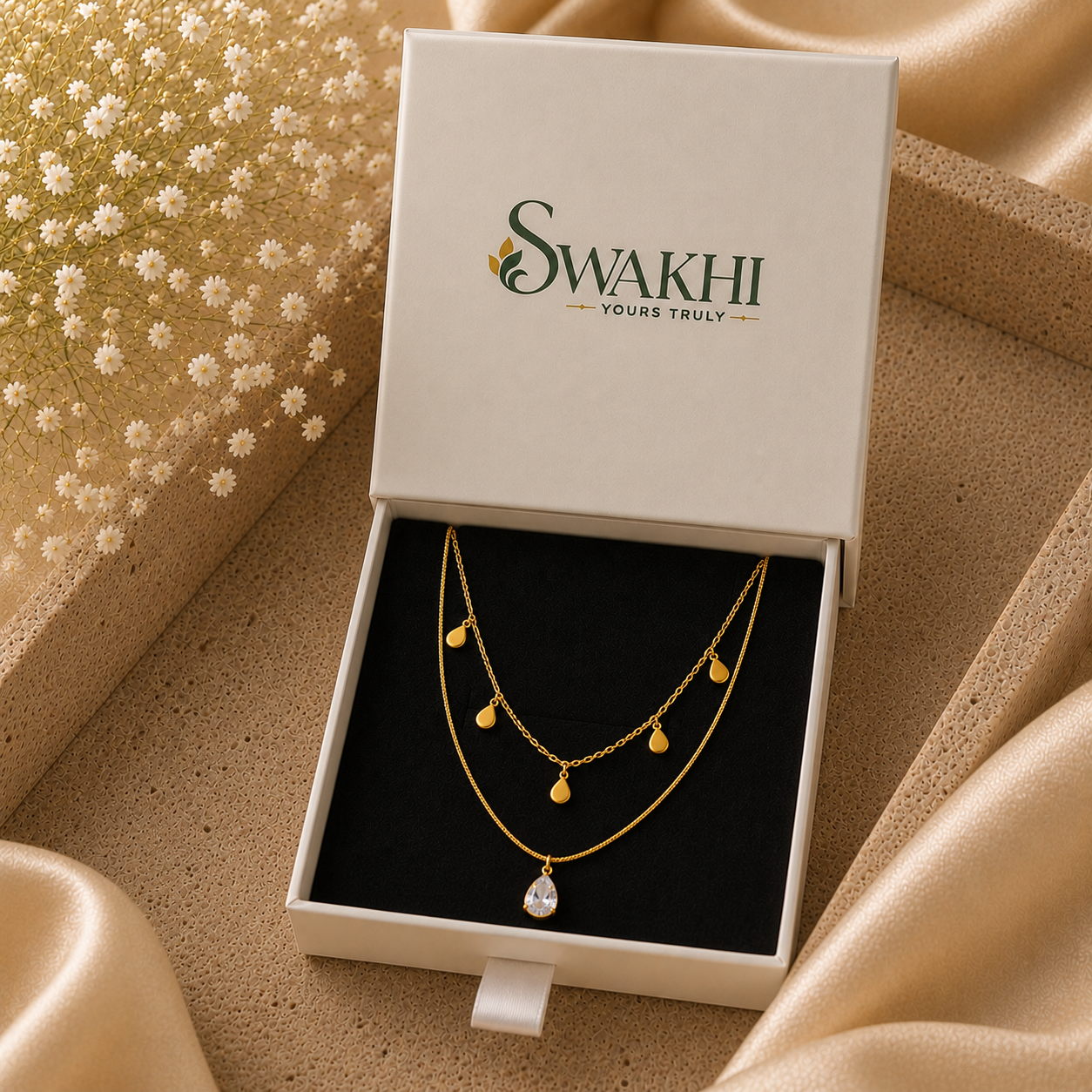 Layered Teardrop Pendant - 18K Gold Plated