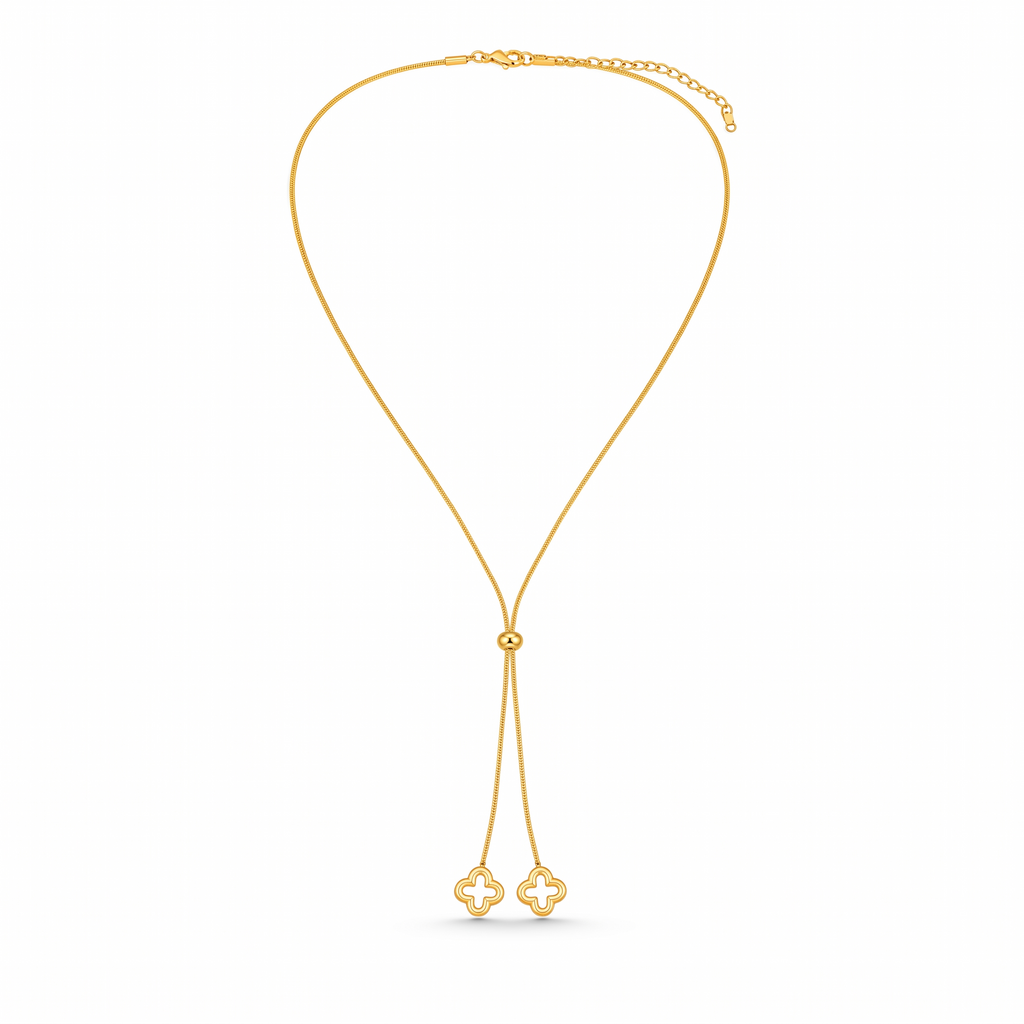 Double Clover Drop Pendant on a white background