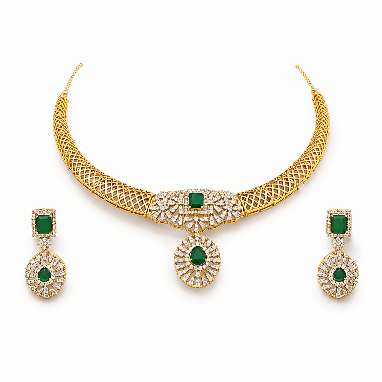 Imperial Emerald Sparkle Set | 24K Gold Plated