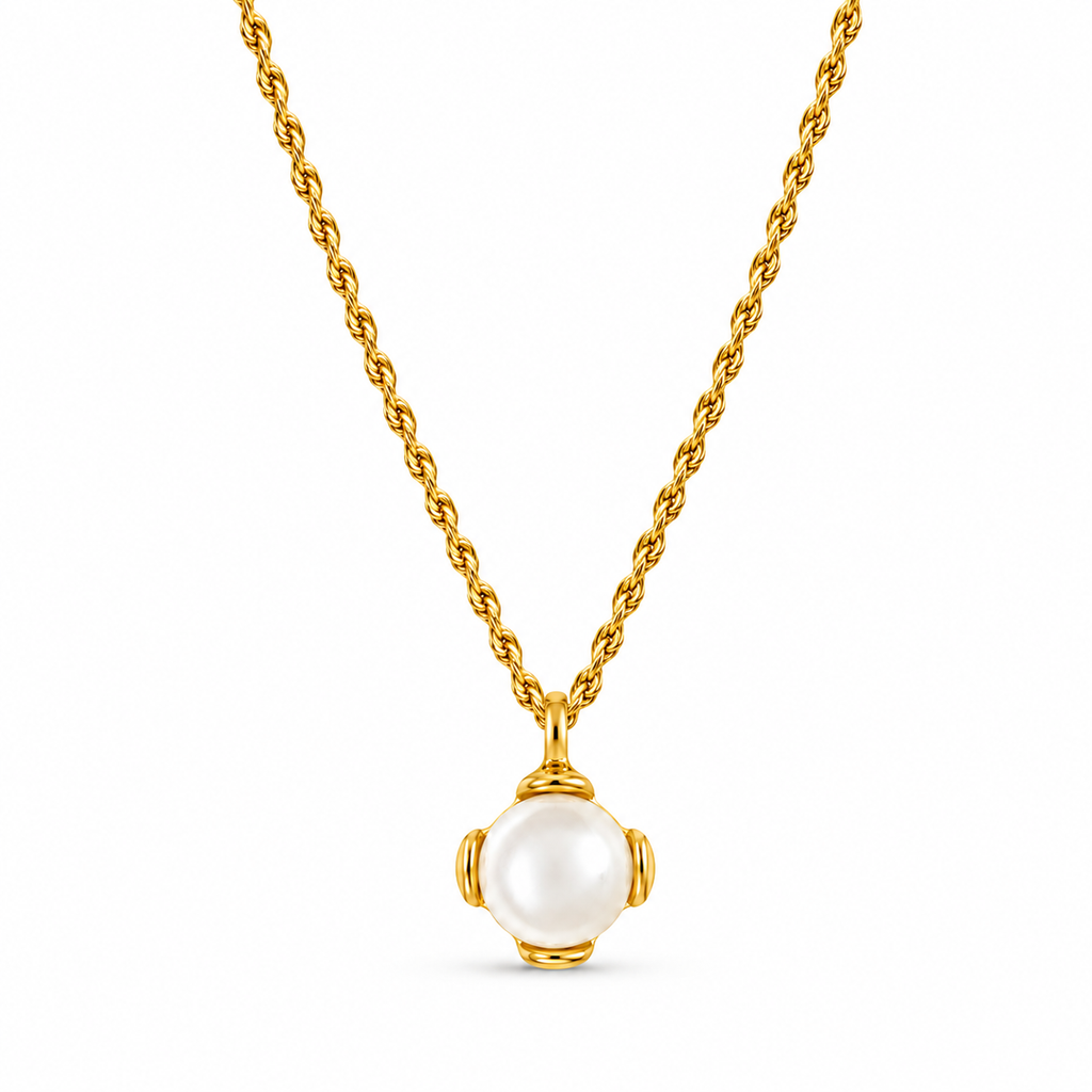 Pearl Solitaire Pendant on a white background