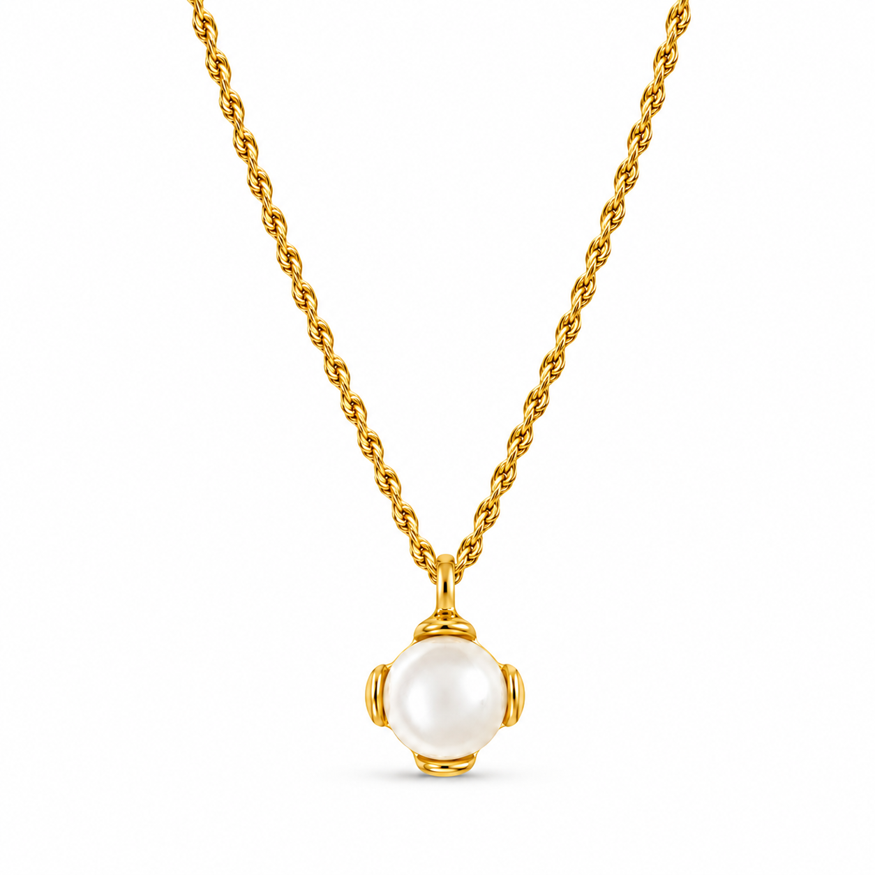 Pearl Solitaire Pendant on a white background