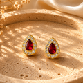 Ruby Red Teardrop Studs_Main