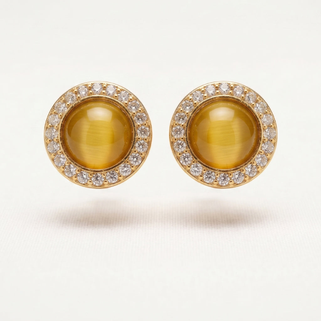 The Yellow Pearl Studs - 24K Gold Plated