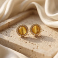 The Yellow Pearl Studs - 24K Gold Plated