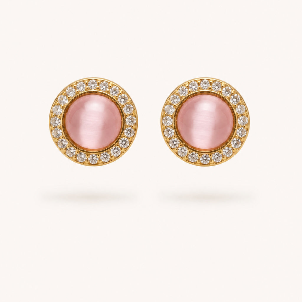 The Pink Pearl Studs - 24K Gold Plated