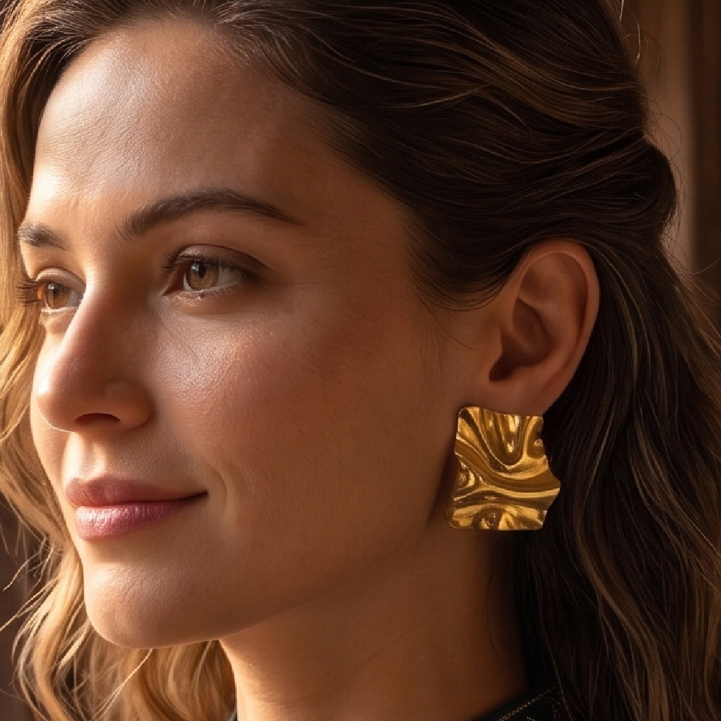 Gold Flow Studs - 24k Gold Plated